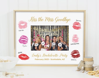 ミスにさよならのキスを印刷できるテンプレート | 編集可能 - すぐにダウンロード | 独身パーティー | ブライダル シャワー