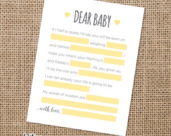 Dear Baby Game Etsy Dear Baby Game Etsy