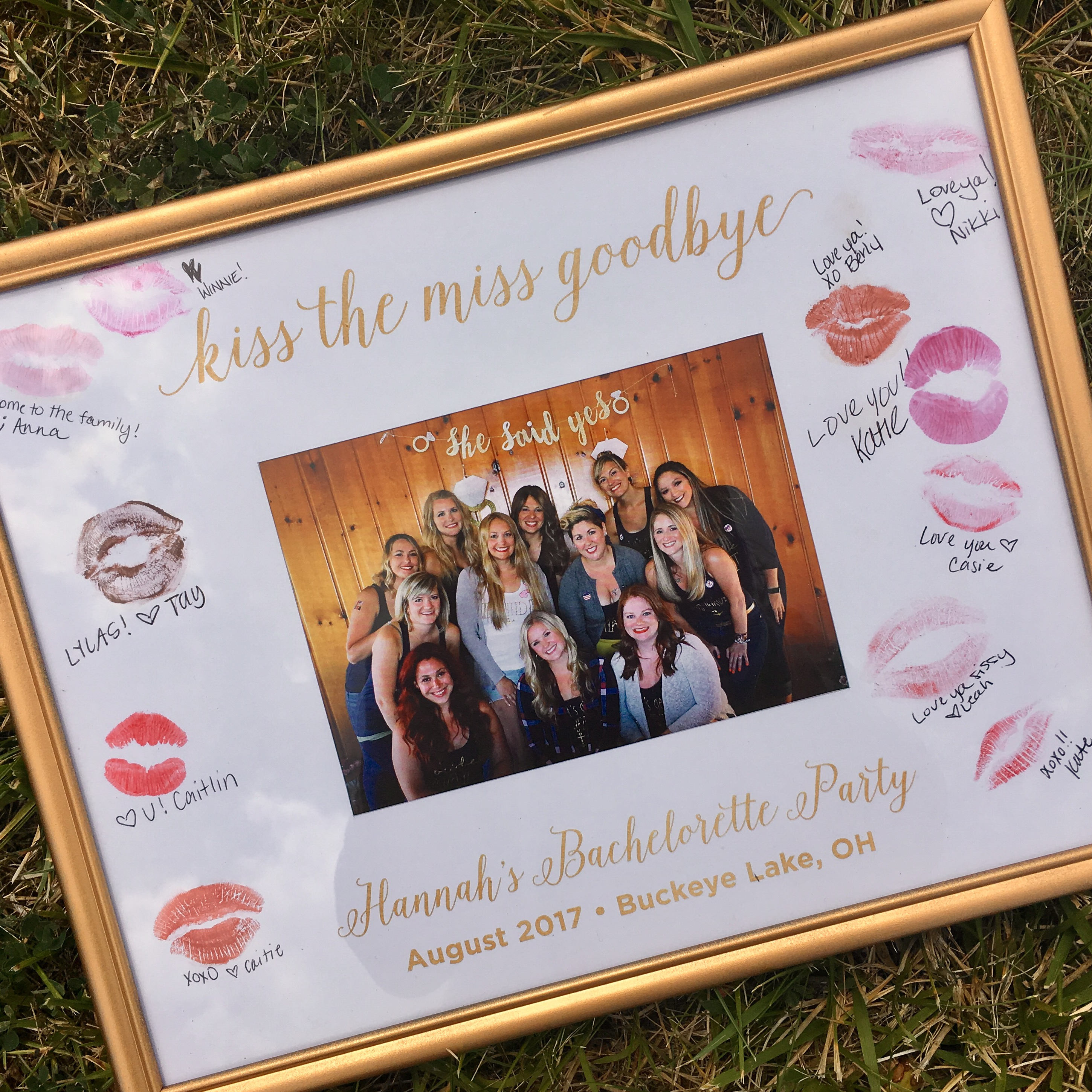Kiss the Miss Goodbye Picture Frame Insert Bachelorette Etsy