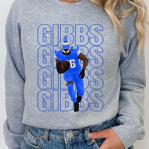 Jahmyr Gibbs Detroit Lions, uniseks sweatshirt met ronde hals