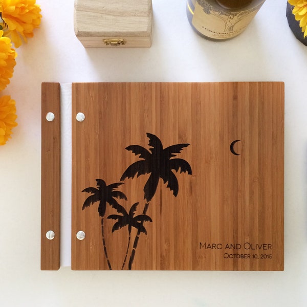 Tropical Wedding Guest Book, Beach Wedding, Bridal Shower Guestbook, Southern Wedding Guestbook, Palm Tree Wedding, Tropical Wedding Decor