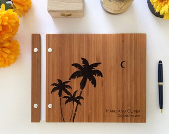 Tropical Wedding Guest Book, Beach Wedding, Bridal Shower Guestbook, Southern Wedding Guestbook, Palm Tree Wedding, Tropical Wedding Decor