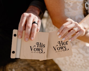 Boho Wedding Vow Books, Elopement Vow Books, His and Her Vows, Our Vows, Custom Wooden Vow Books | Single Book or Set of 2