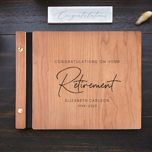 Retirement Memory Book, Personalized Retirement Gift for Him or Her, Congratulations on Your Retirement Album