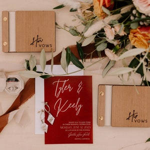 Wedding Vow Books, Vow Booklet, His and Her Vow Books, Wedding Ceremony Books, Our Vows, Custom Wooden Vow Books | Single Book or Set of 2