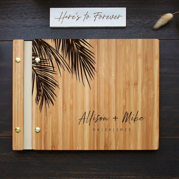 Tropical Palm Wedding Guest Book Beach Wedding Guestbook | Hawaii Florida Mexico Punta Cana Dominican Republic Puerto Rico Wedding Guestbook