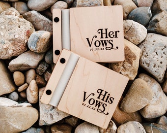 Coastal Wedding Vow Books, Beach Wedding Vow Books, His and Her Vows, Our Vows, Custom Wooden Vow Books | Single Book or Set of 2