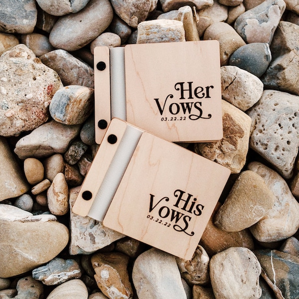 Coastal Boho Wedding Vow Books, Beach Wedding Vow Books, His and Her Vows, Our Vows, Custom Wooden Vow Books | Single Book or Set of 2