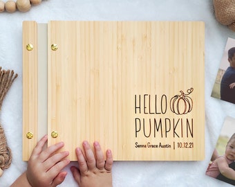 Hello Pumpkin Baby Milestone Book Baby Photo Scrapbook Album