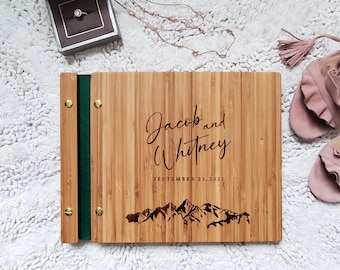 Rustic Mountain Wedding Guest Book Photo Book