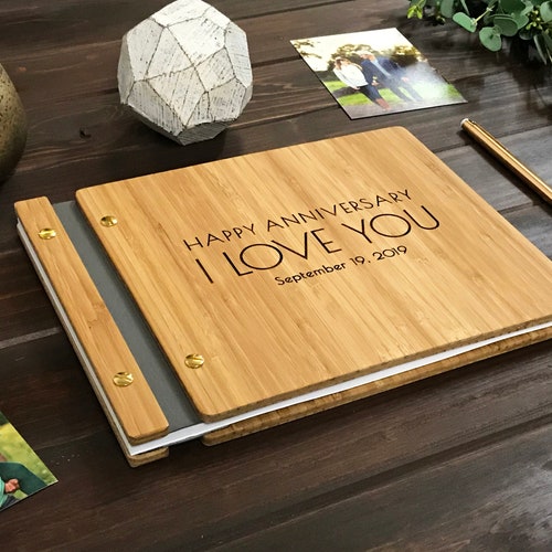 5th Anniversary Album Wedding Anniversary Journal Bamboo Etsy