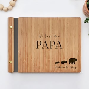 Personalisierte New Dad Geschenk für 1. Vatertagsgeschenk Papa Bär Scrapbook Geschenk für Papa
