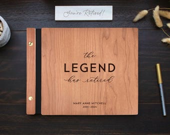 The Legend is Retiring, Personalized Retirement Guest Book Gift for Her, Congratulations on Your Retirement Album