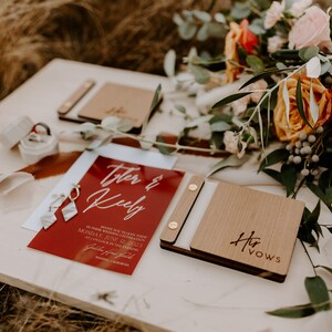 Wedding Vow Books, Vow Booklet, His and Her Vow Books, Wedding Ceremony Books, Our Vows, Custom Wooden Vow Books Single Book or Set of 2 image 3