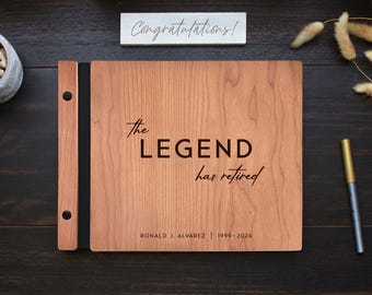 The Legend Has Retired, Personalized Retirement Guest Book Gift for Him, Congratulations on Your Retirement Coworker Gift