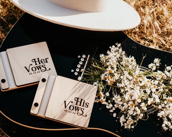 Wedding Vow Books, Vow Booklet, Elopement Vow Books, Boho Elopement, Our Vows, Custom Wooden Vow Books | Single Book or Set of 2