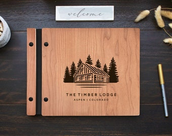 Cabin Airbnb Guest Book Rustic Lodge Guest Welcome Book Mountain Forest Lodge Guest Log