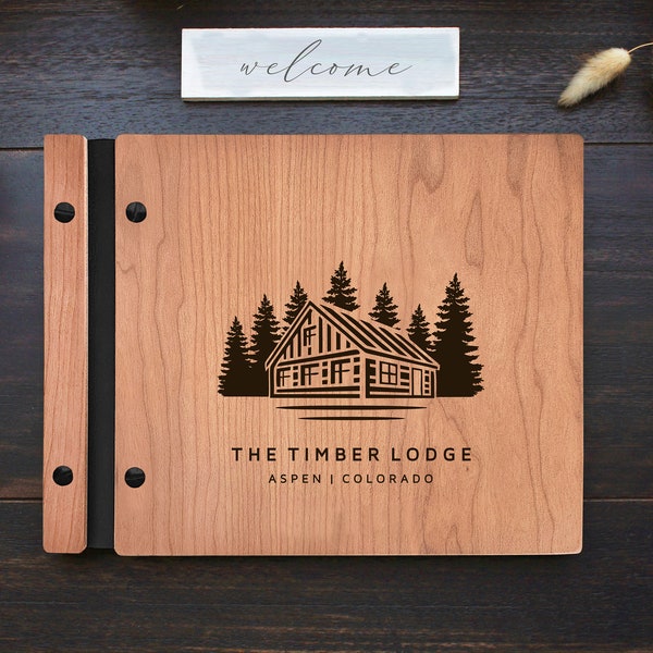 Cabin Airbnb Guest Book Rustic Lodge Guest Welcome Book Mountain Forest Lodge Guest Log