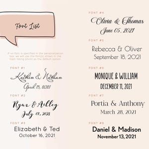 Several different font options are available to choose from to engrave your cover with custom text.