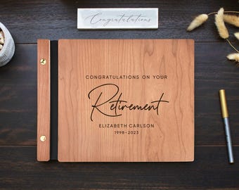 Retirement Memory Book, Personalized Retirement Gift for Him or Her, Congratulations on Your Retirement Album