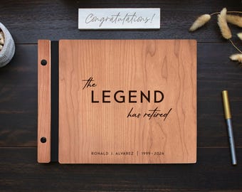 The Legend Has Retired, Personalized Retirement Guest Book Gift for Him, Congratulations on Your Retirement Coworker Gift
