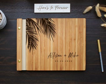 Tropical Palm Beach Wedding Guest Book | Destination Hawaii, Florida, Mexico, Dominican Republic Guestbook