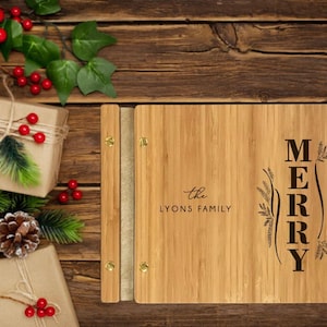 Family Christmas Card Album Keepsake Holiday Scrapbook 2025 Christmas Album Personalized Christmas Gift