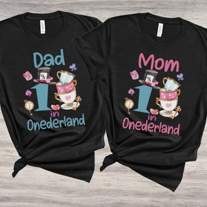 Alice in Wonderland Birthday Shirt Onederland Family Shirts Dad Mom Sister Brother Baby Matching Family Set Birthday Girl Shirt, Onederland