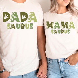 MamaSaurus DadaSaurus Matching Dinosaur Family Shirts