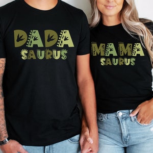 MamaSaurus DadaSaurus Matching Dinosaur Family Shirts