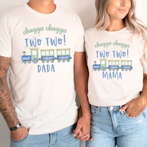 Train Birthday Shirt, Chugga Chugga Two Two Birthday Shirt, Choo Choo I'm 2 Birthday, 2nd Birthday Tee, Matching Mommy and Me Shirts, Family