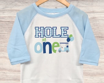 Hole In One Golf Birthday Shirt - Boys First Birthday