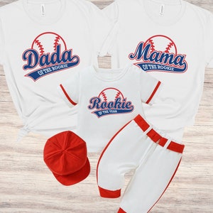 Rookie of the year 1st birthday, Daddy of the Rookie, Mommy of the Rookie, Rookie Baseball birthday shirt, family birthday, Rookie Year