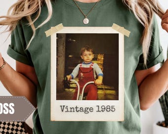 Custom Vintage Photo And Year Shirt, Custom Shirt With Picture Personalized 30th Birthday Gift Vintage 30th Birthday Party Vintage Est Shirt