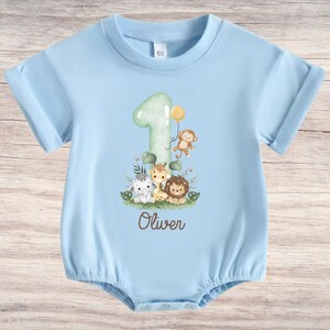 Safari T-Shirt Birthday Shirt Personalized Birthday Child Boy Girl Jungle Animals Safari Giraffe Zebra Lion Wild One Boy Birthday Girl