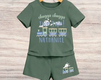 Train Birthday Chugga Chugga Two Two Birthday Shirt, Choo Choo I'm 2 Birthday, 2nd Birthday Tee, Mommy and Me Shirts, Train Birthday Shirt