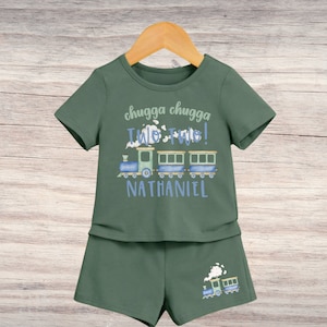 Train Birthday Chugga Chugga Two Two Birthday Shirt, Choo Choo I&#39;m 2 Birthday, 2nd Birthday Tee, Mommy and Me Shirts, Train Birthday Shirt