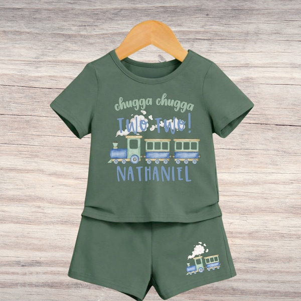 Train Birthday Chugga Chugga Two Two Birthday Shirt, Choo Choo I'm 2 Birthday, 2nd Birthday Tee, Mommy and Me Shirts, Train Birthday Shirt