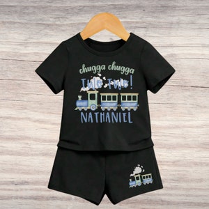 Train Birthday Chugga Chugga Two Two Birthday Shirt, Choo Choo I&#39;m 2 Birthday, 2nd Birthday Tee, Mommy and Me Shirts, Train Birthday Shirt
