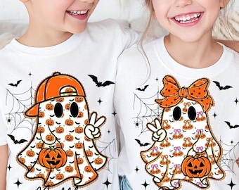 Halloween Ghost Kids Comfort Colors Tee - Spooky Season Shirt