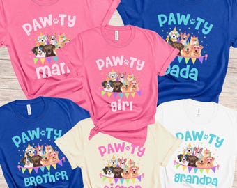 Let's pawty puppy birthday shirt, let's paw-ty, puppy birthday, dog birthday, puppy party, dog birthday party, pawty shirt, girl birthday