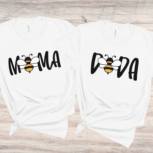 Bee First Birthday Shirts, Mommy Daddy Bee 1st Birthday T-shirts Bee Baby Shower Tees Bumble Bee Gender Reveal Couples Gift Tshirt Mama Dad