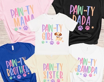 Let's pawty puppy birthday shirt, let's paw-ty, puppy birthday, dog birthday, puppy party, dog birthday party, pawty shirt, girl birthday