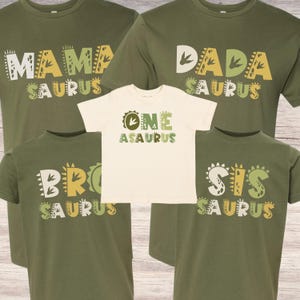 MamaSaurus DadaSaurus Matching Family Dinosaur Birthday Shirts