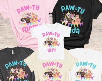 Let's pawty puppy birthday shirt, let's paw-ty, puppy birthday, dog birthday, puppy party, dog birthday party, pawty shirt, girl birthday