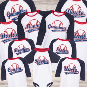 Rookie of the year 1st birthday, Daddy of the Rookie, Mommy of the Rookie, Rookie Baseball birthday shirt, family birthday, Rookie Year