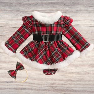 christmas dress 9 12 months Boutique Little Lass Baby Girl 12 Month Color Red Bow Dress 2 Piece  Christmas