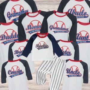Rookie of the year 1st birthday, Daddy of the Rookie, Mommy of the Rookie, Rookie Baseball birthday shirt, family birthday, Rookie Year