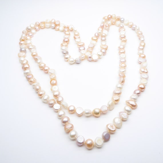 Vintage Rope Pink Baroque Cultured Freshwater Pearls – 57 Inches