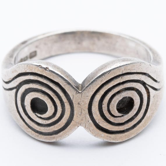 Vintage Irish Silver Double Spiral Equinox Ring – Size M